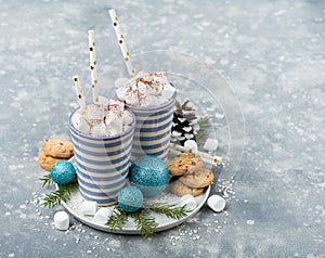 Christmas hot drinks with marshmellows
