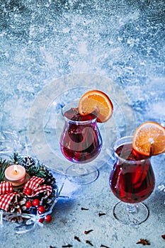 Christmas hot mulled wine