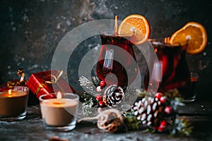 Christmas hot mulled wine
