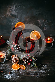 Christmas hot mulled wine