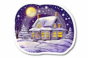 christmas house exterior, christmas decorations, winter desktop background, christmas card