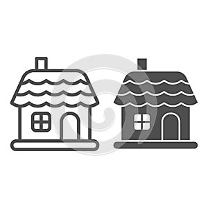 Christmas house line and glyph icon. Winter house vector illustration isolated on white. Christmas building outline