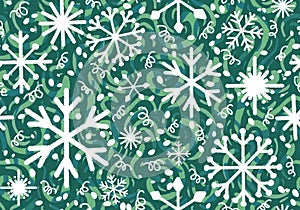 Christmas ice scribble seamless snowflakes pattern for wrapping paper and fabrics and linens and kids clothes print