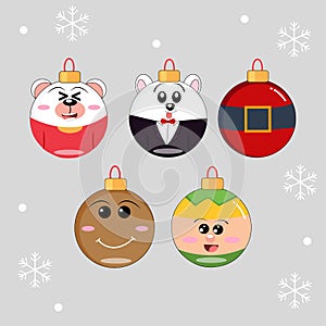 christmas icon objek ball vector object