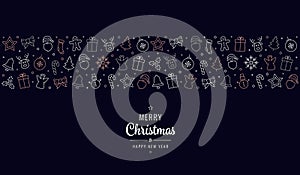 Christmas icon ornament banner elements background