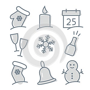 Christmas icon set