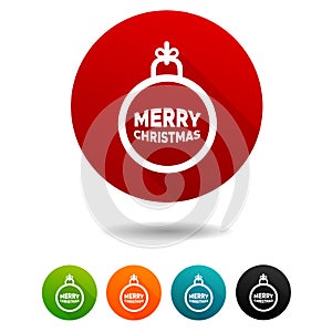 Christmas icons. Christmas Ball signs. Decoration symbol. Vector Circle web buttons.