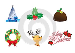 Christmas icons in color full editable resizable vector