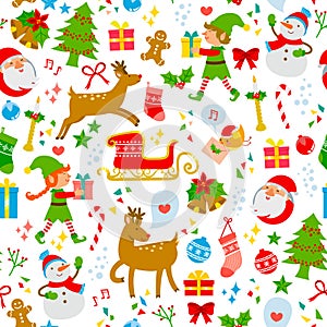 Christmas icons pattern