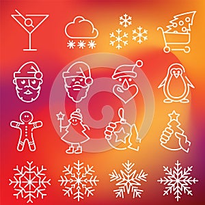 Christmas icons set