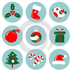 Christmas icons set