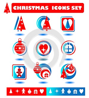 Christmas icons symbols