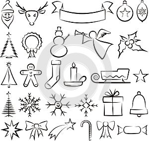 Christmas icons and symbols - vector set