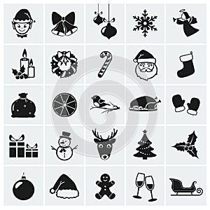 Christmas icons. Vector illustration.