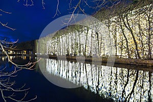 Christmas illumination at city park of Gdansk, Poland