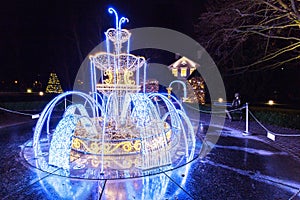 Christmas illumination at city park of Gdansk, Poland