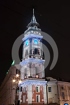 Christmas illumination of The Duma Tower photo