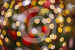 Christmas illumination lighting garland lamps bokeh effect festive concept of wallpaper background abstract