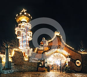 Christmas illuminations in Abensberg, Germany