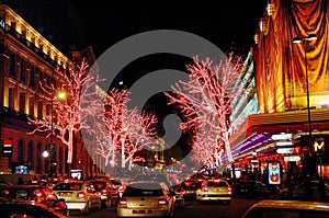 Christmas Illuminations at Galeries Lafayette, Boulevard Hausmanns in Paris, France