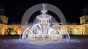 Christmas illuminations in the park in Wilanow