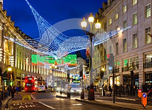 Christmas illuminations at Regent Street, London