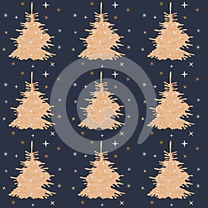 Christmas illustration with a Christmas tree
