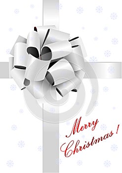 Christmas illustration of a gray ribbon