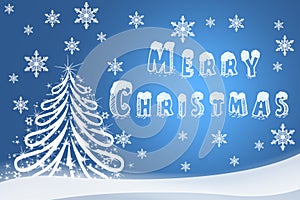 Christmas illustration of a holiday card. Hand-drawn image of Ha