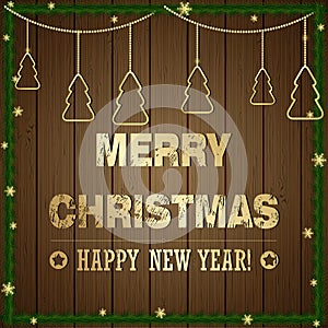 Christmas illustration - holidays greeting emblem