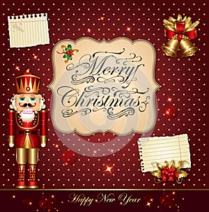 Christmas illustration with nutcracker photo