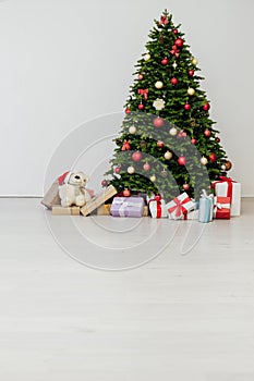 Christmas Interior Christmas Tree Presents New Year as a backdrop