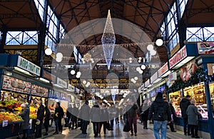 Christmas Interior of the Great Market Hall Nagycsarnok