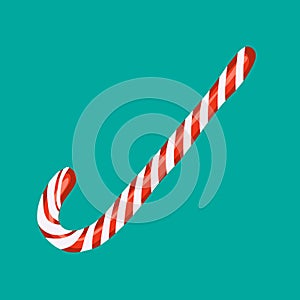 Christmas isolated white red candy cane icon