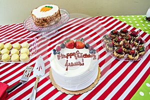 Christmas Jesus cake with other desserts