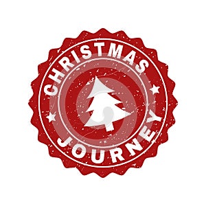 CHRISTMAS JOURNEY Grunge Stamp Seal with Fir-Tree