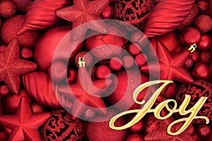 Christmas Joy Abstract Red Bauble Background