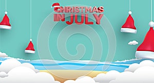 Christmas in july design with 3d concept