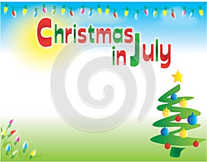 Christmas in July Horizontal Postcard Flyer Background Template