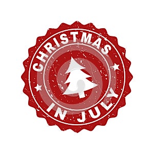 CHRISTMAS IN JULY Scratched Stamp Seal with Fir-Tree