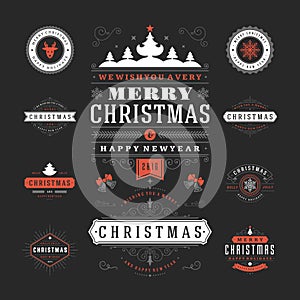 Christmas Labels and Badges Vector Design