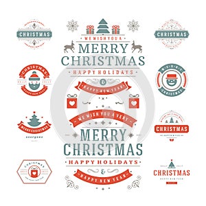 Christmas Labels and Badges Vector Design