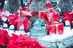Christmas labels and gift boxes
