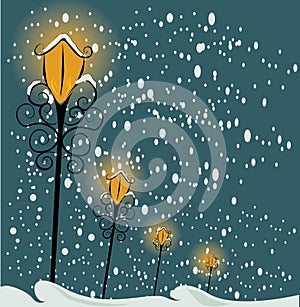 Christmas lamppost background photo