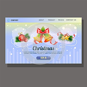 Christmas landing page bell decoration website