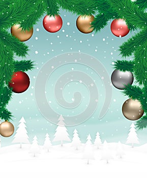 Christmas landscape background