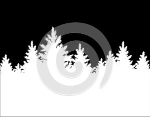 Christmas landscape spruce forest silhouette