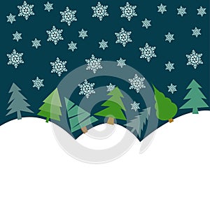 Christmas Landscape vector illustration