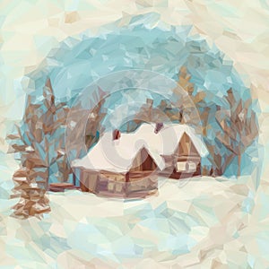 Christmas Landscape, Village Houses