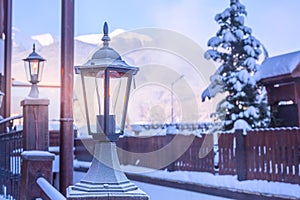 Christmas lantern snow winter